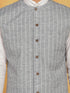 Vastramay Men's Beige Cotton Nehru Jacket